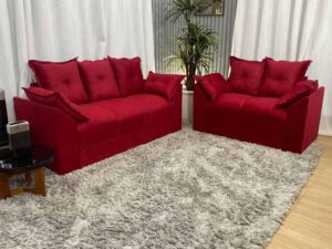 Sofá 2 e 3 Lugares Vermelho 608 Paris