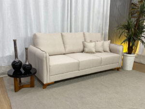 Sofá 3 Lugares Living Linho Bege Ariel