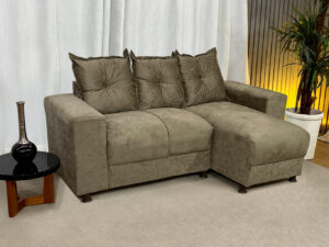 Sofá de 3 Lugares Marrom Cappuccino 630 Chaise Ane