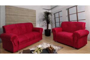 Sofá de 2 e 3 lugares Vermelho 1,54 cm de Largura Modelo Fortaleza